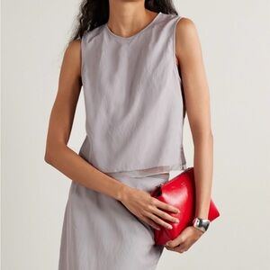 La Ligne Corsette Silk Organza-trimmed Shell Tank